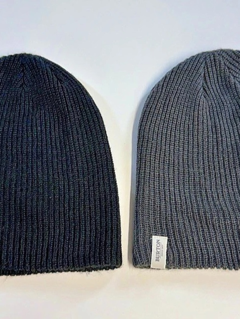 Burton Recycled Rib Beanie Knit Beanie 2-Pack in Black & Gray Like New